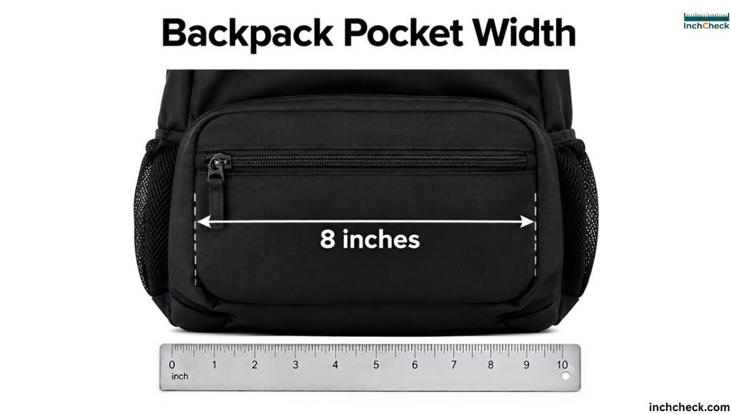 8 inches Backpack Pocket Width
