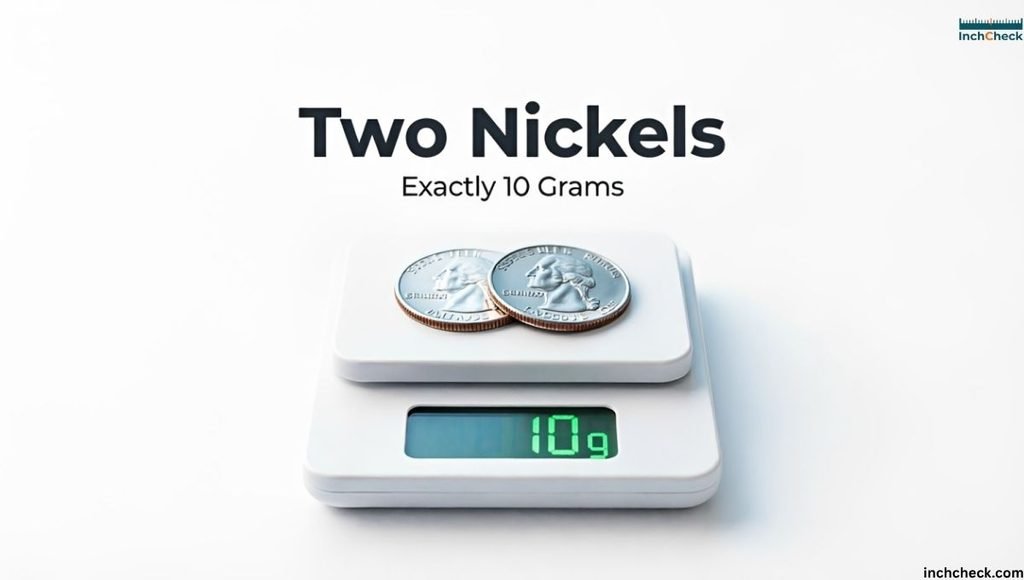 Two nickels weighing 10 grams