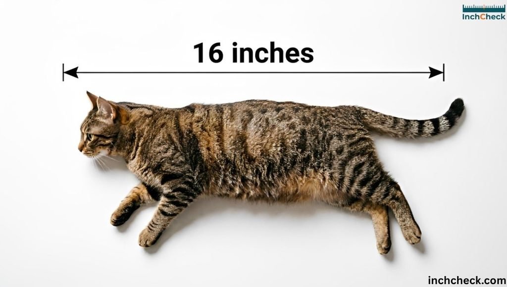 16 inches Average House Cat (Nose to Body)