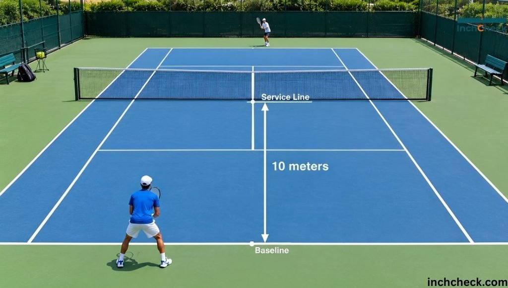 Tennis Court Baseline to Service Line Span